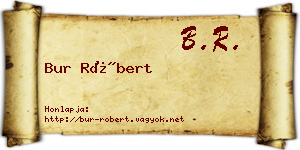Bur Róbert névjegykártya